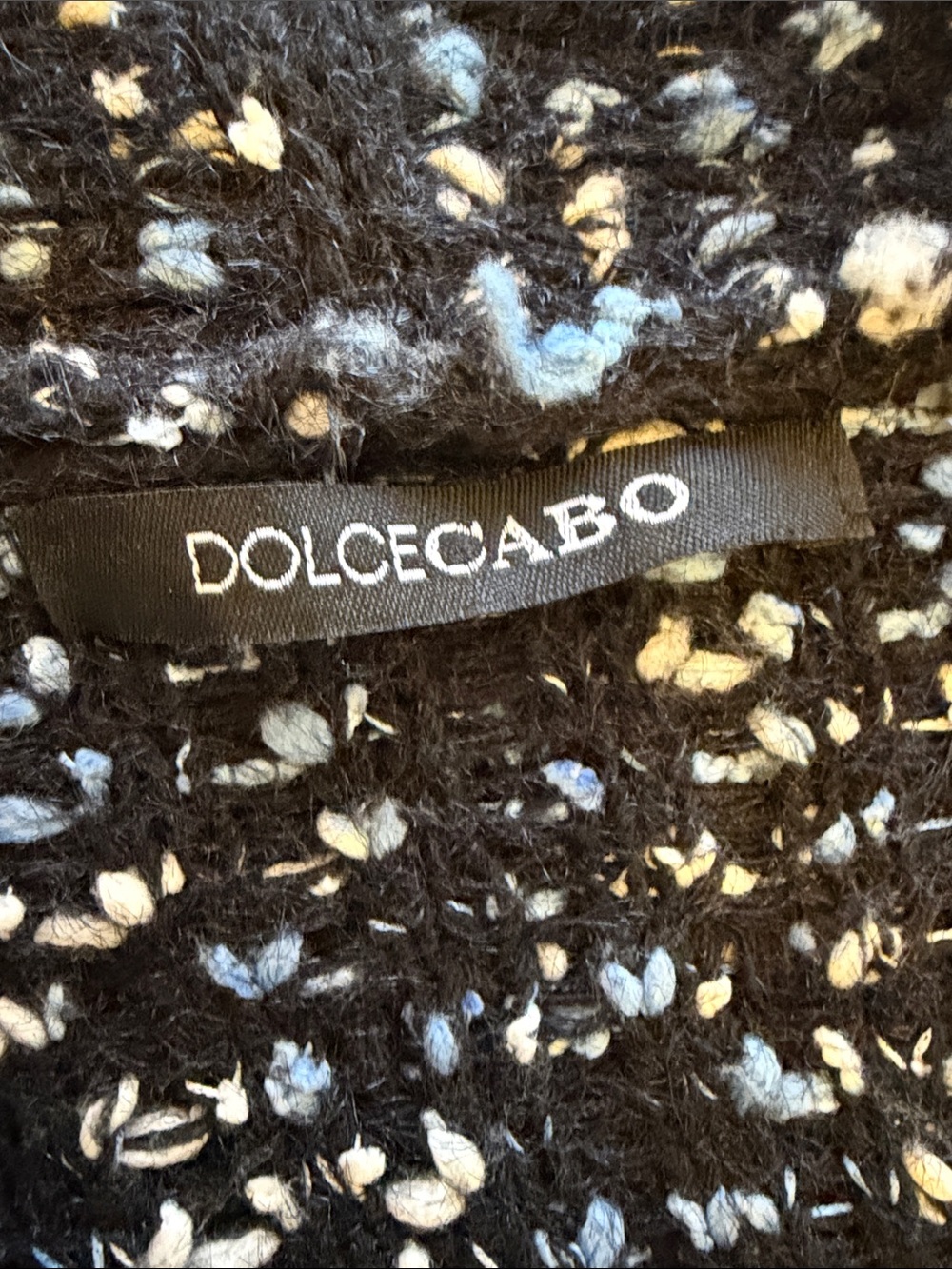 Dolce Cabo Navy Bouclé Tweed Open-Front Jacket - Picture 3 of 7